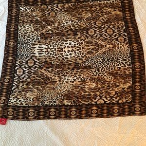Oscar leopard print silk scarf